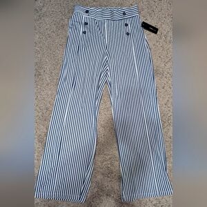 Robert Louis Navy and White Striped Trousers